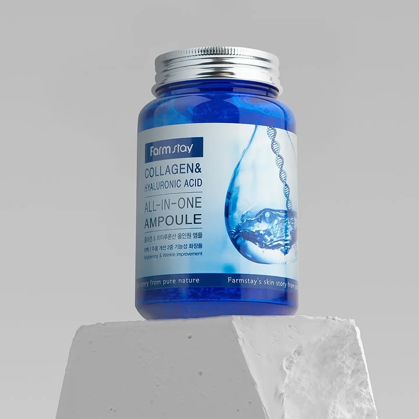 Collagen & Hyaluronic Acid Ampoule (Farm Stay) -250ml Serum colágeno antiarrugas tamaño grande 11