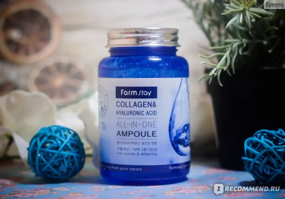 Collagen & Hyaluronic Acid Ampoule (Farm Stay) -250ml Serum colágeno antiarrugas tamaño grande 12