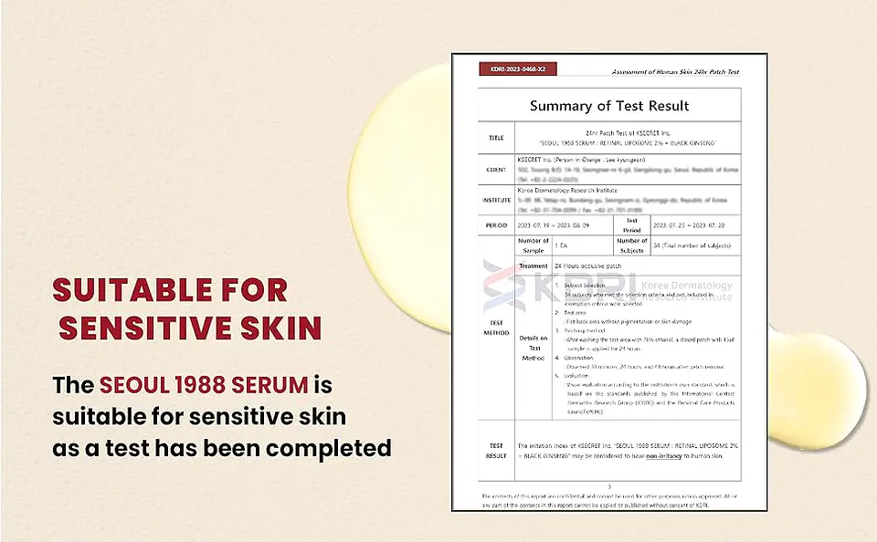 Seoul 1988 Serum: Retinal Liposome 2% + Black Ginseng (K-Secret) - 30ml  Serum antiedad con retinal y ginseng  6