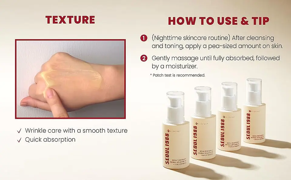 Seoul 1988 Serum: Retinal Liposome 2% + Black Ginseng (K-Secret) - 30ml  Serum antiedad con retinal y ginseng  9