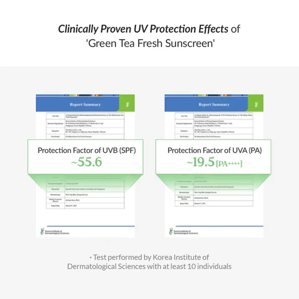 Green Tea Fresh Sunscreen (Dr.Althea) -45ml Protector solar ligero pieles mixtas y grasas con té verde 9