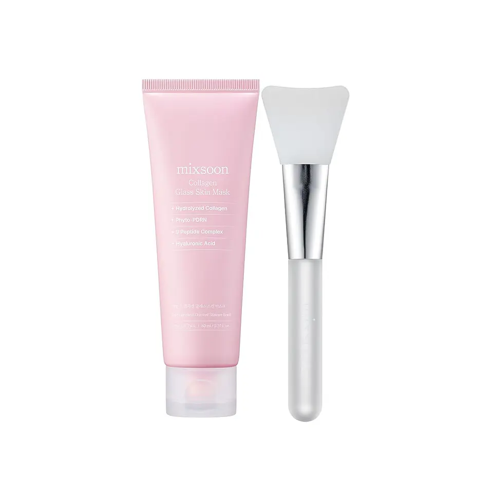 Collagen Glass Skin Mask (Mixsoon)  -80ml Mascarilla de colágeno iluminadora efecto glow 1