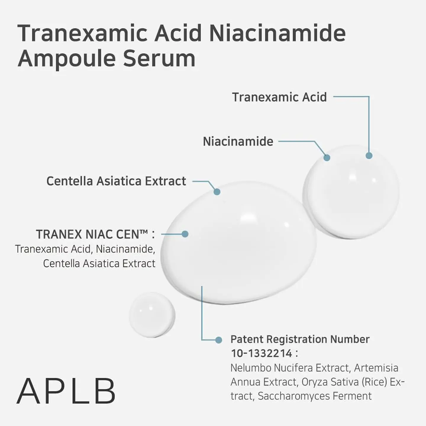 Tranexamic Acid Niacinamide Ampoule Serum (APLB) -40ml Serum aclarante con ácido tranexámico y niacinamida 3