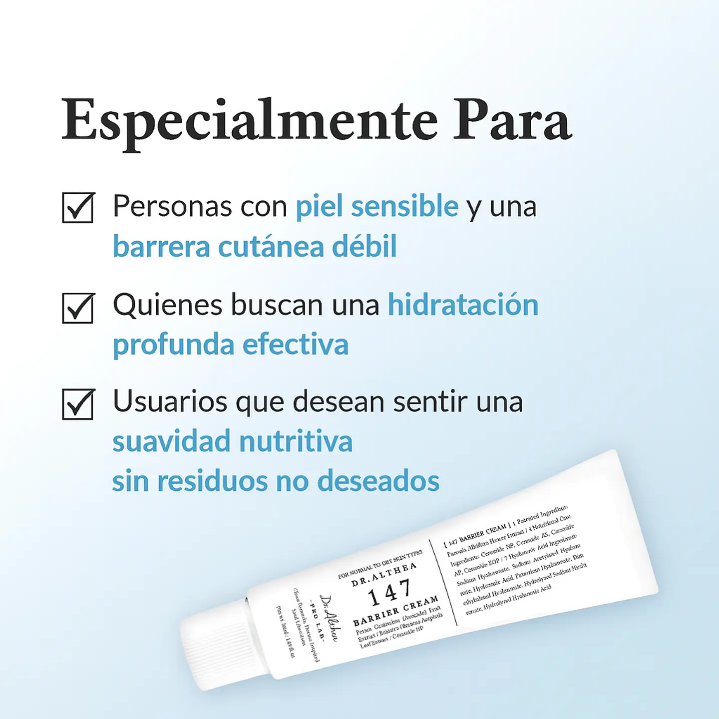147 Barrier Cream (Dr Althea)  -Crema hidratante y reparadora para pieles sensibles  3