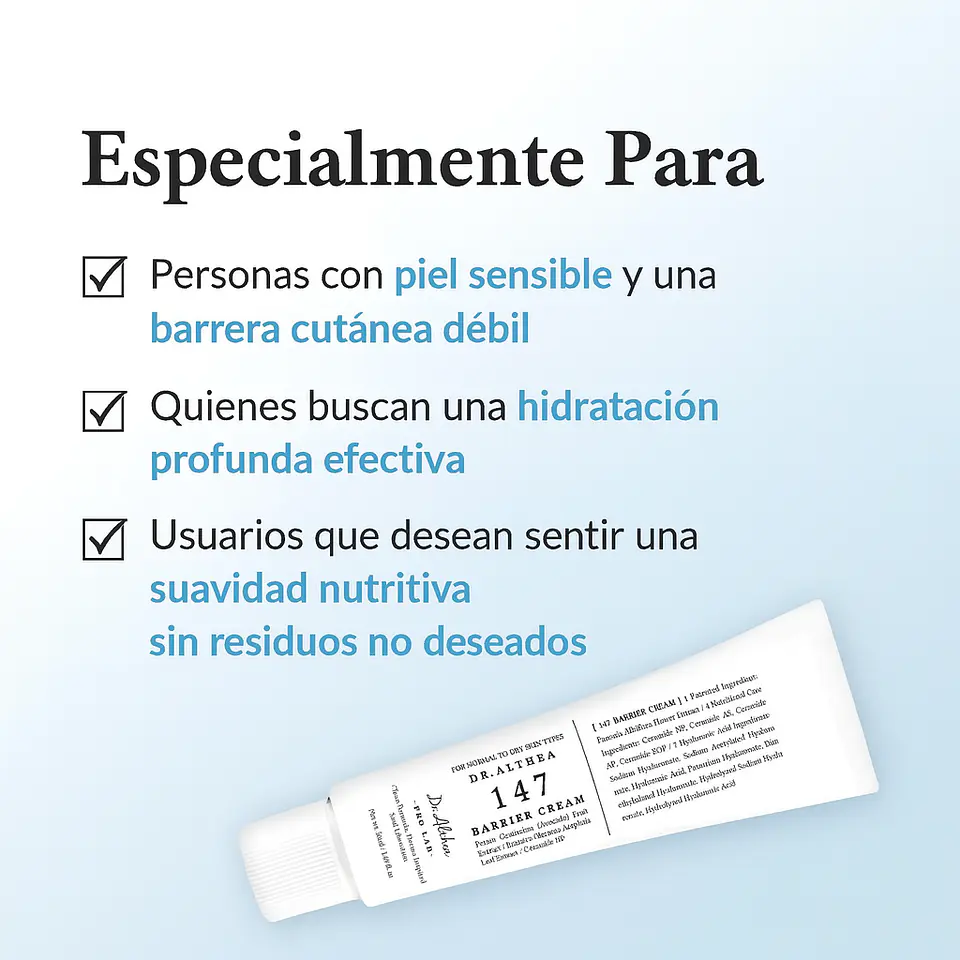 147 Barrier Cream (Dr Althea)  -Crema hidratante y reparadora para pieles sensibles  3