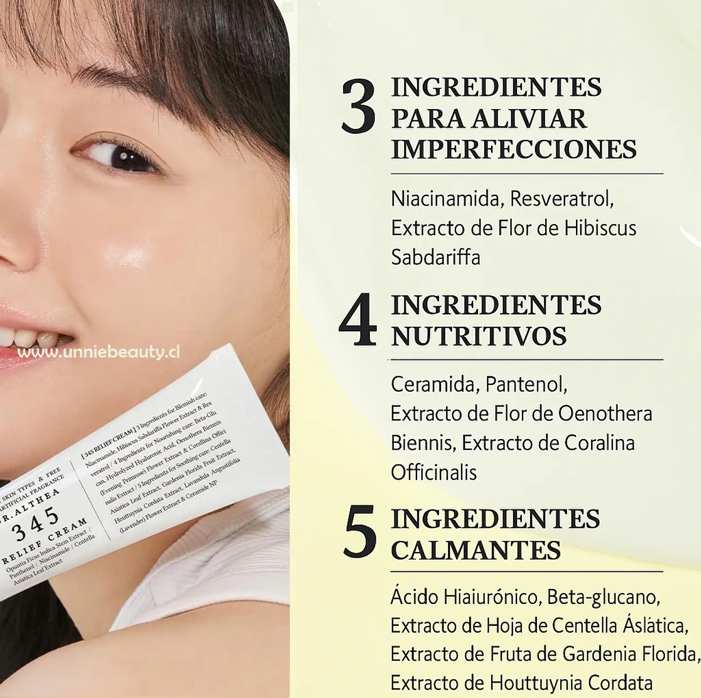 345 Relief Cream (Dr. Althea) - 50ml Crema calmante y aclarante pieles sensibles 2