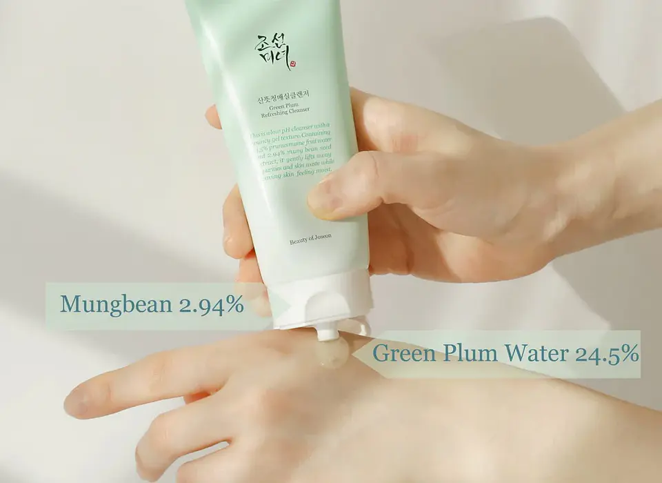 Green Plum Refresing Cleanser (Beauty of Joseon) - 100ml Limpiador en espuma pieles sensibles con ciruela verde 4