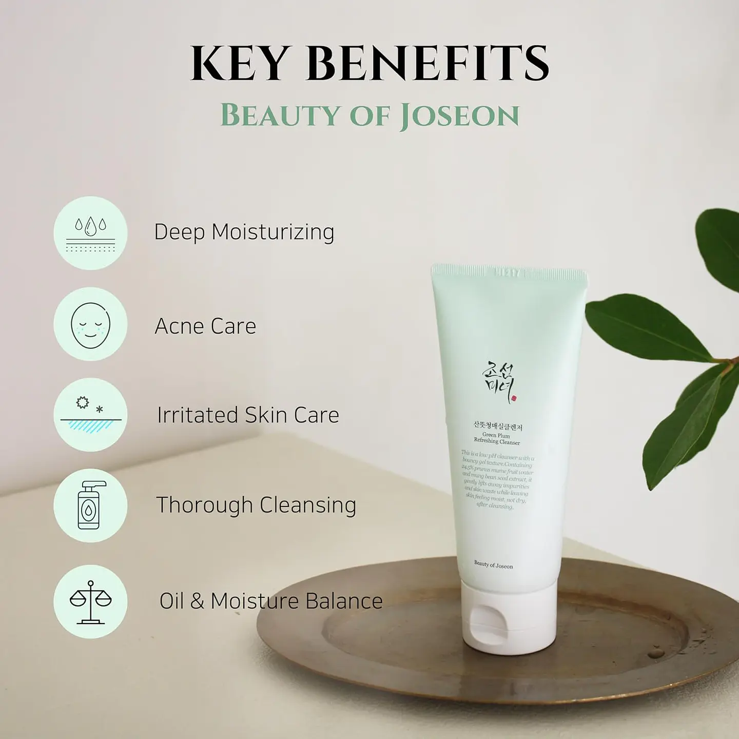 Green Plum Refresing Cleanser (Beauty of Joseon) - 100ml Limpiador en espuma pieles sensibles con ciruela verde 8