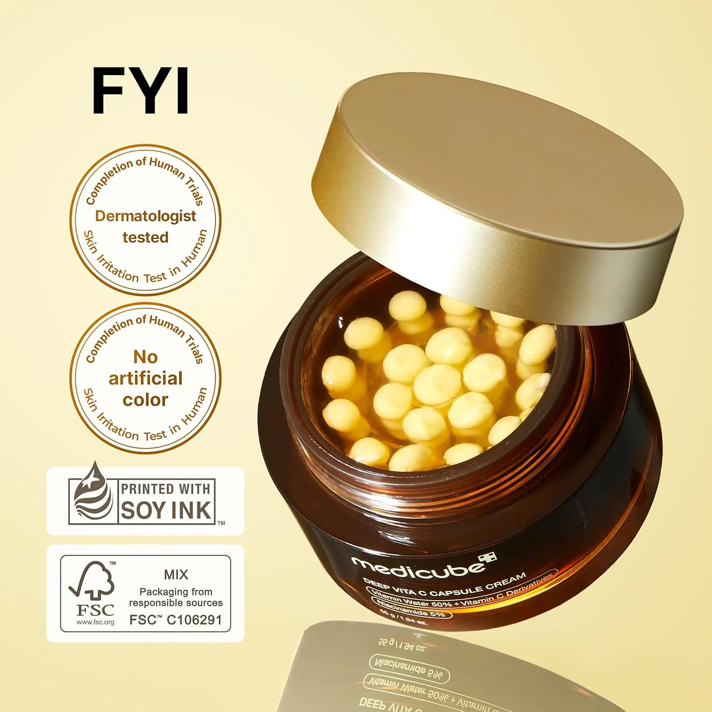  Deep Vita C Capsule Cream (Medicube) -55ml Crema aclarante con cápsulas de vitamina C 2