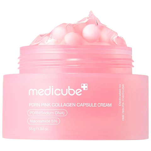 PDRN Pink Collagen Capsule Cream (Medicube) - Crema con cápsulas de colágeno y ADN de salmón