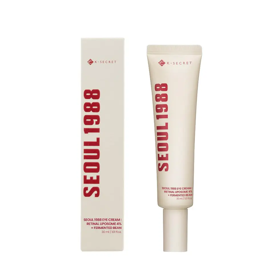 Seoul 1988 Eye Cream: Retinal Liposome 4% + Fermented Bean (K-Secret) -30ml Crema contorno de ojos antiedad con retinal, bakuchiol y péptidos 1