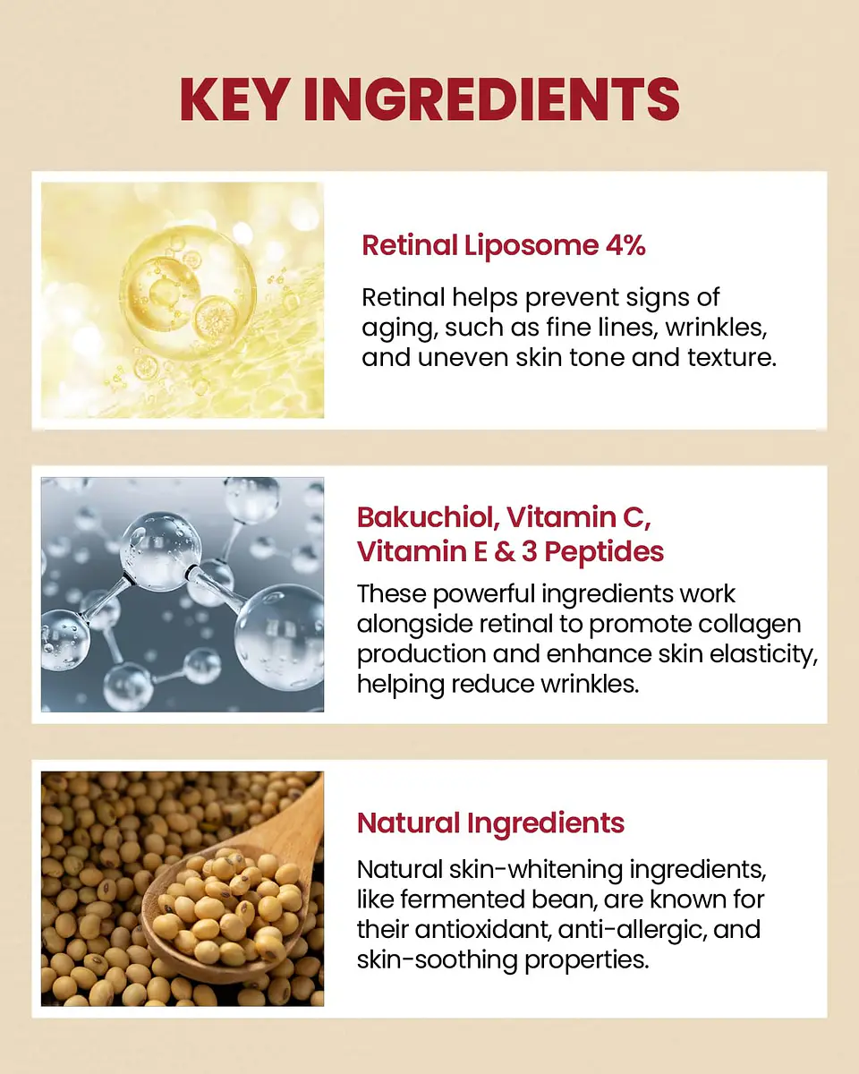 Seoul 1988 Eye Cream: Retinal Liposome 4% + Fermented Bean (K-Secret) -30ml Crema contorno de ojos antiedad con retinal, bakuchiol y péptidos 6