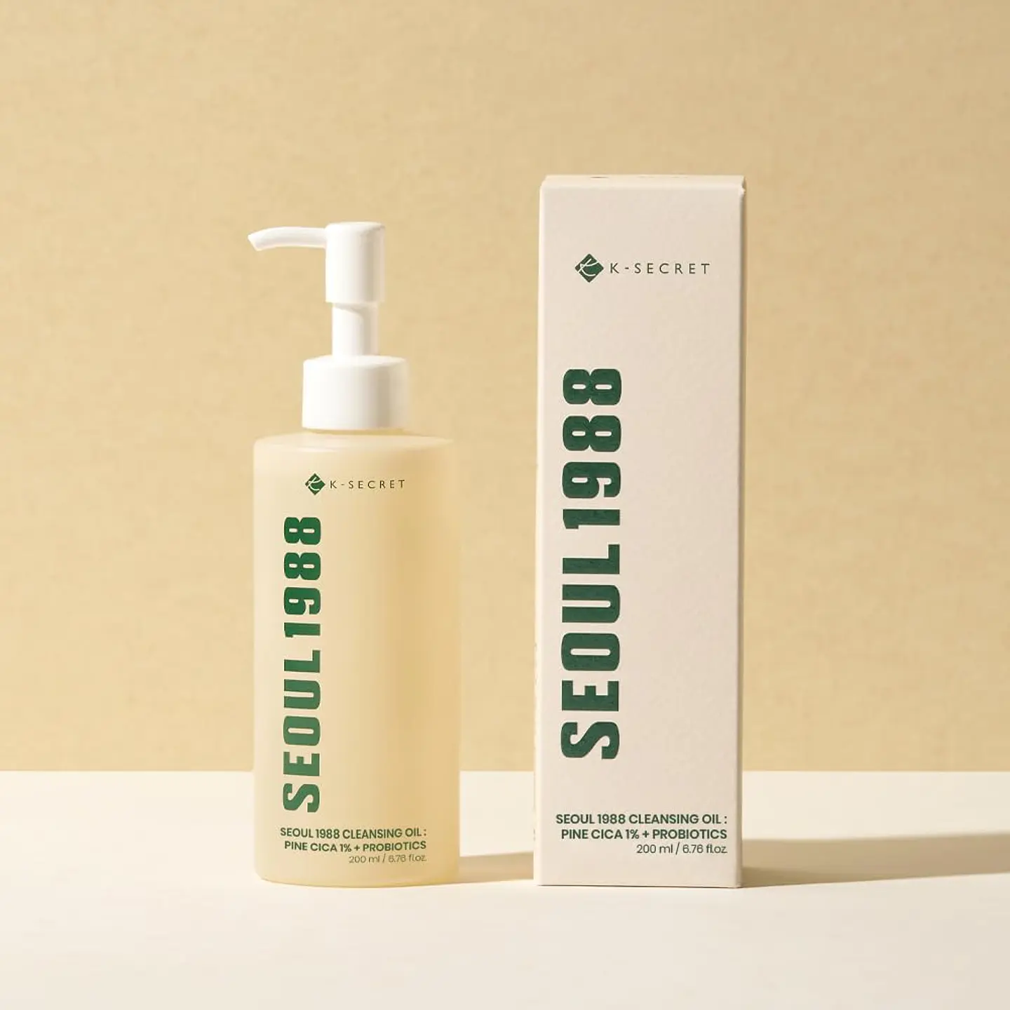 Seoul 1988 Cleansing Oil: Pine Cica 1% + Probiotics (K-Secret) - 200ml Limpiador oleoso pieles mixtas y grasas 2