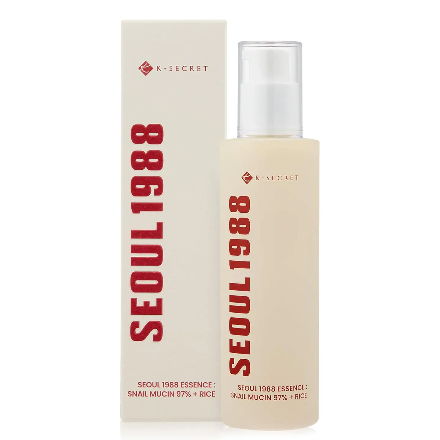 Seoul 1988 Essence: Snail Mucin 97% + Rice (K-Secret) - 100ml Concentrado regenerador e iluminador con baba de caracol y arroz 1