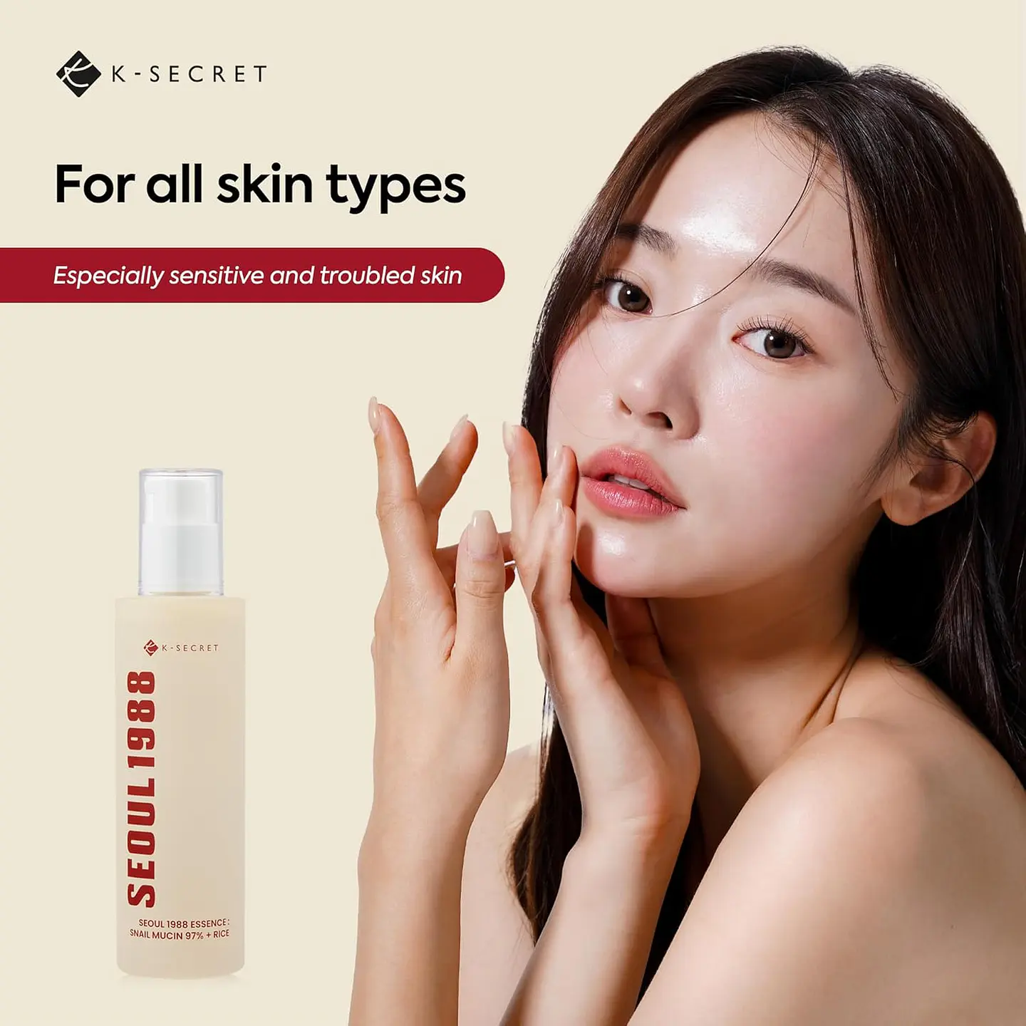 Seoul 1988 Essence: Snail Mucin 97% + Rice (K-Secret) - 100ml Concentrado regenerador e iluminador con baba de caracol y arroz 4