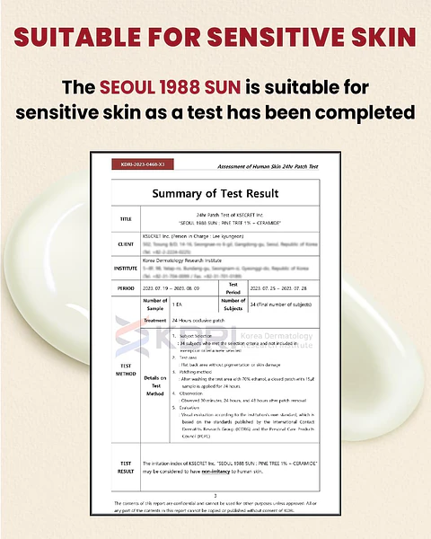 Seoul 1988 Sun: Pine Tree + Ceramide (K-Secret) - Protector solar 
