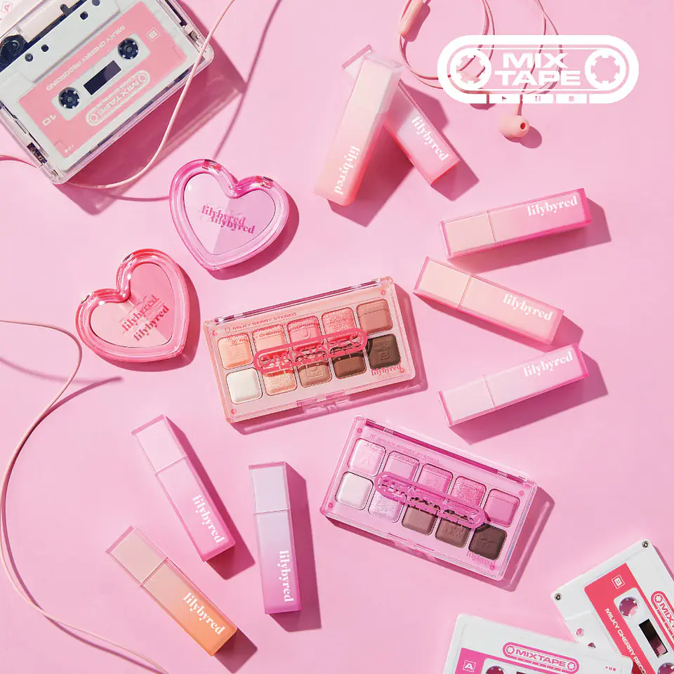 Mood Keyboard Mix Balm Set 10 #Milky Cherry Recording Paleta de sombras + bálsamos 6