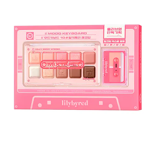 Mood Keyboard Mix Balm Set 10 #Milky Cherry Recording Paleta de sombras + bálsamos