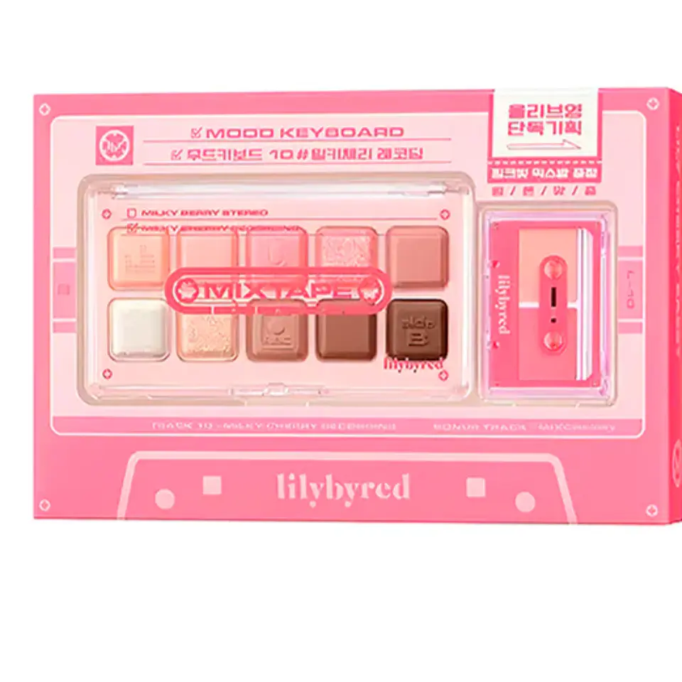 Mood Keyboard Mix Balm Set 10 #Milky Cherry Recording Paleta de sombras + bálsamos 1