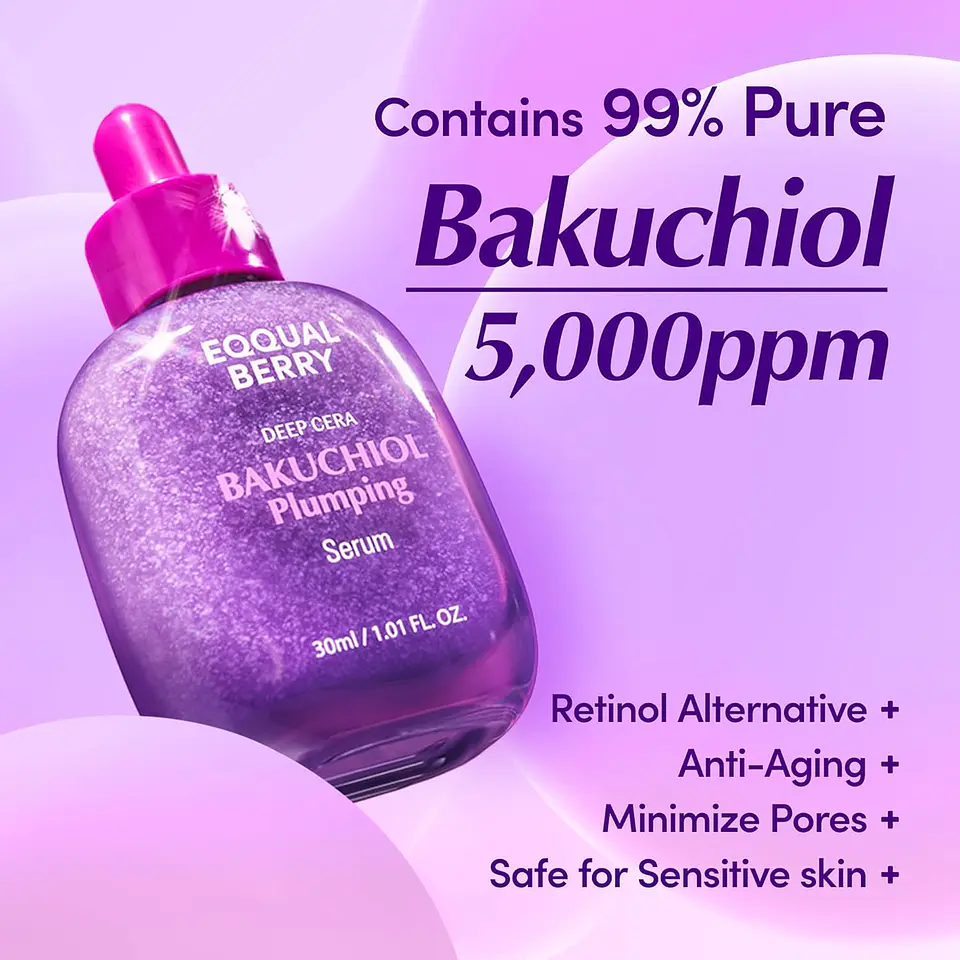 Bakuchiol Plumping Serum (Eqqualberry)  -30ml Serum antiedad con bakuchiol, péptidos  3