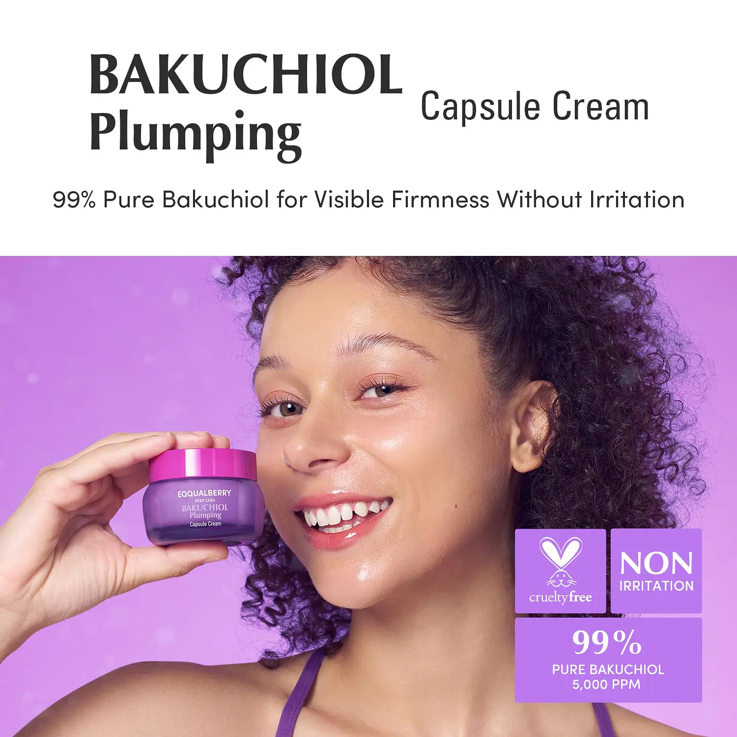 Bakuchiol Plumping Capsule Cream (Eqqualberry) -50ml Crema antiedad con bakuchiol, péptidos 7