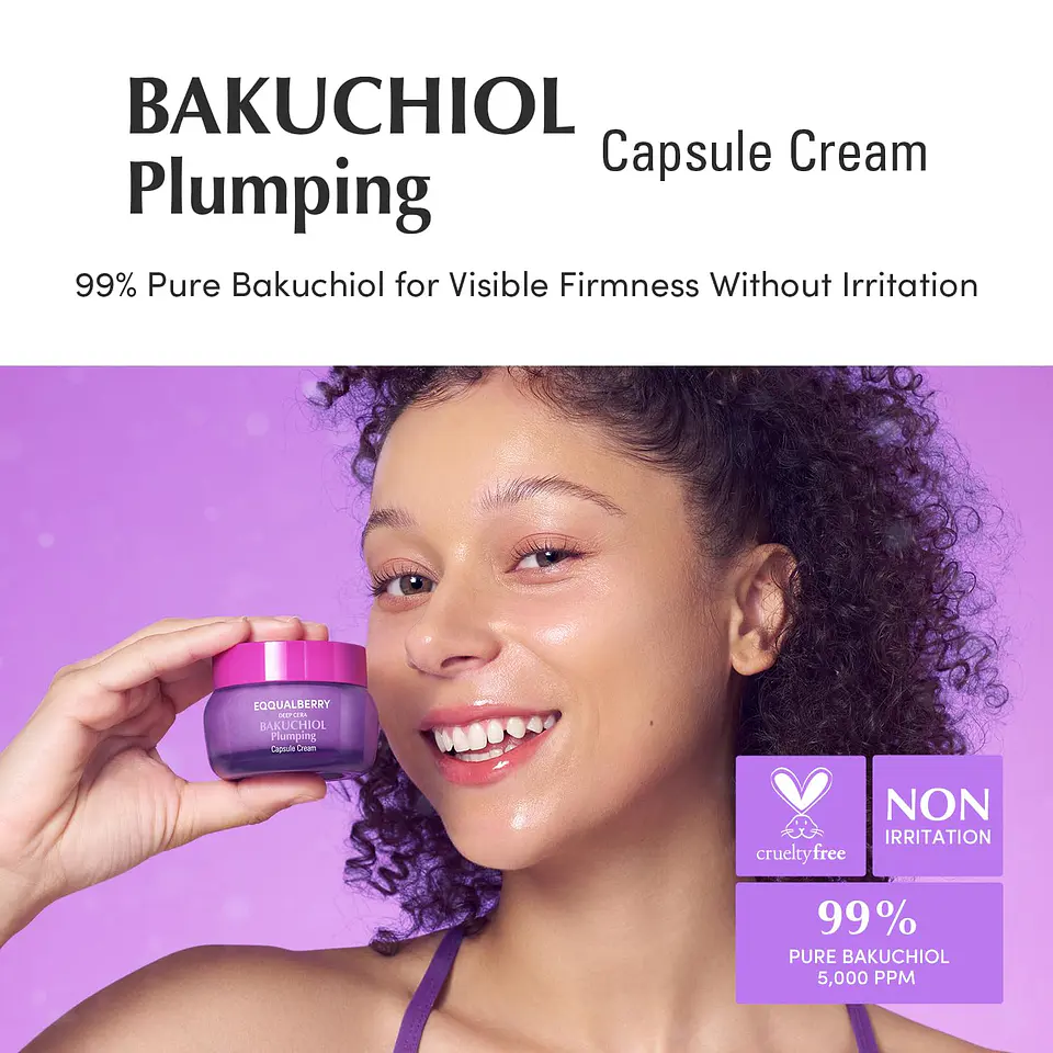 Bakuchiol Plumping Capsule Cream (Eqqualberry) -50ml Crema antiedad con bakuchiol, péptidos 7