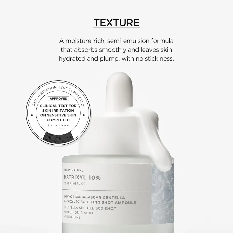 Lab in Nature Madagascar Centella Matrixyl 10 Boosting Shot Ampoule (SKIN1004) -30ml Serum antiedad microagujas con centella asiática y péptidos 2