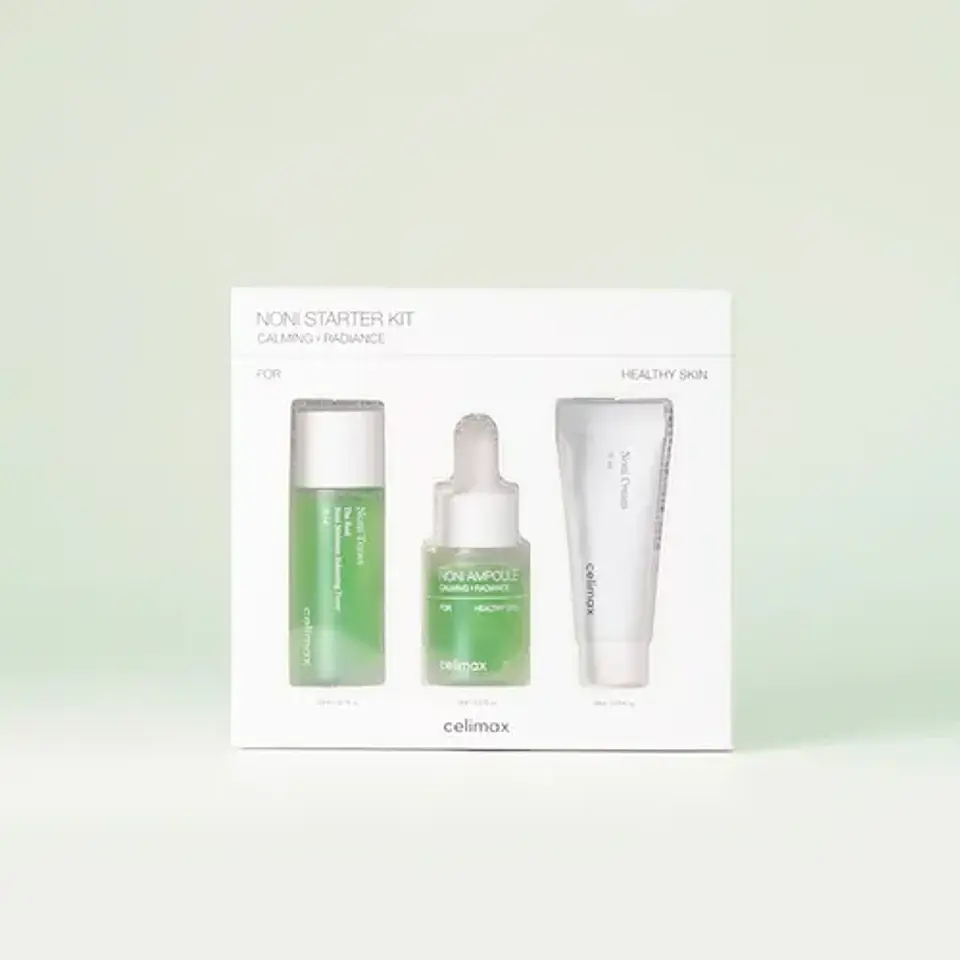 Noni Starter Kit Calming + Radiance (Celimax) - Set de viaje Tónico 20ml + Serum 10ml + Crema 10ml 1