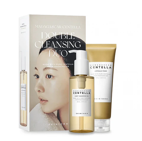 Pack Doble Limpieza Madagascar Centella Double Cleansing Duo (SKIN1004) - Limpiador oleoso 200ml + Limpiador en espuma 125 ml 
