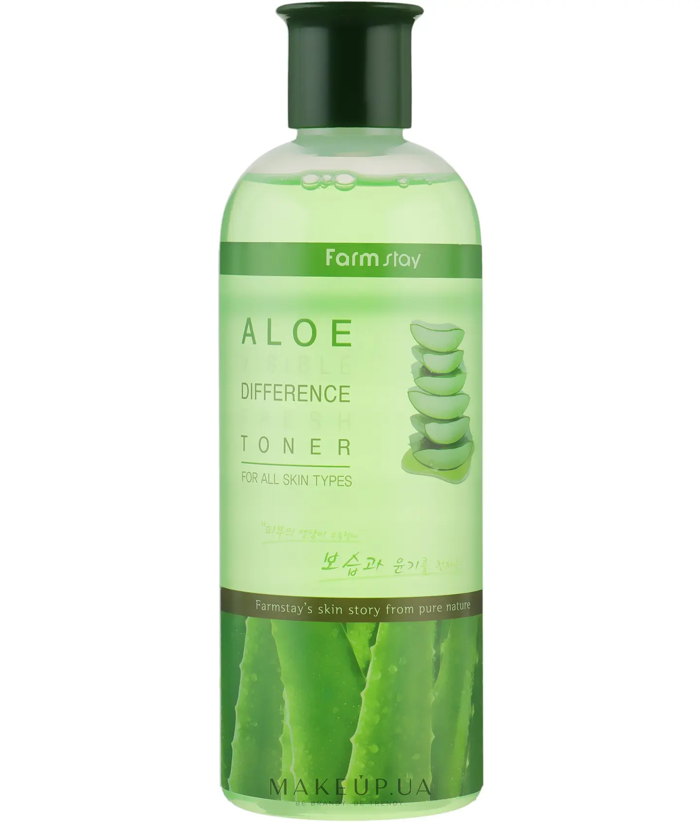 Aloe Visible Difference Fresh Toner (Farm Stay) - 350ml Tónico aloe vera, té verde y hierbas 1
