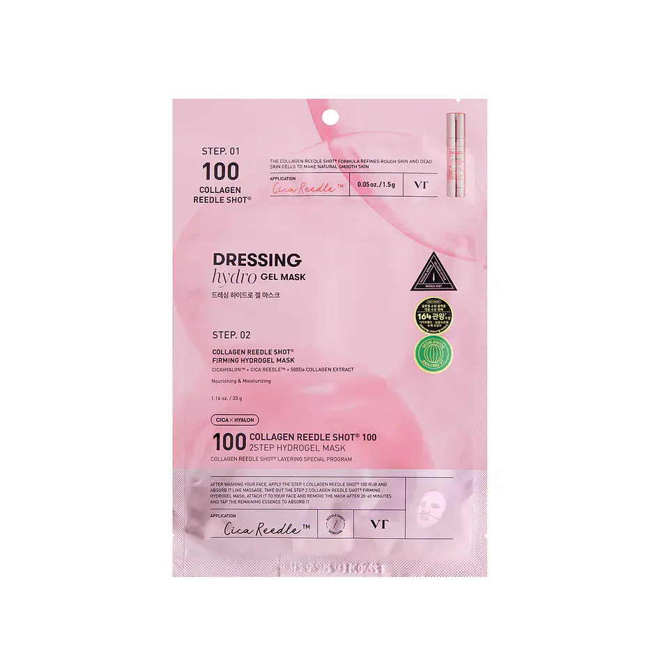 100 Collagen Reedle Shot 100 2Step Hydrogel Mask (VT Cosmetics) - Mascarilla hidratante con microagujas 1