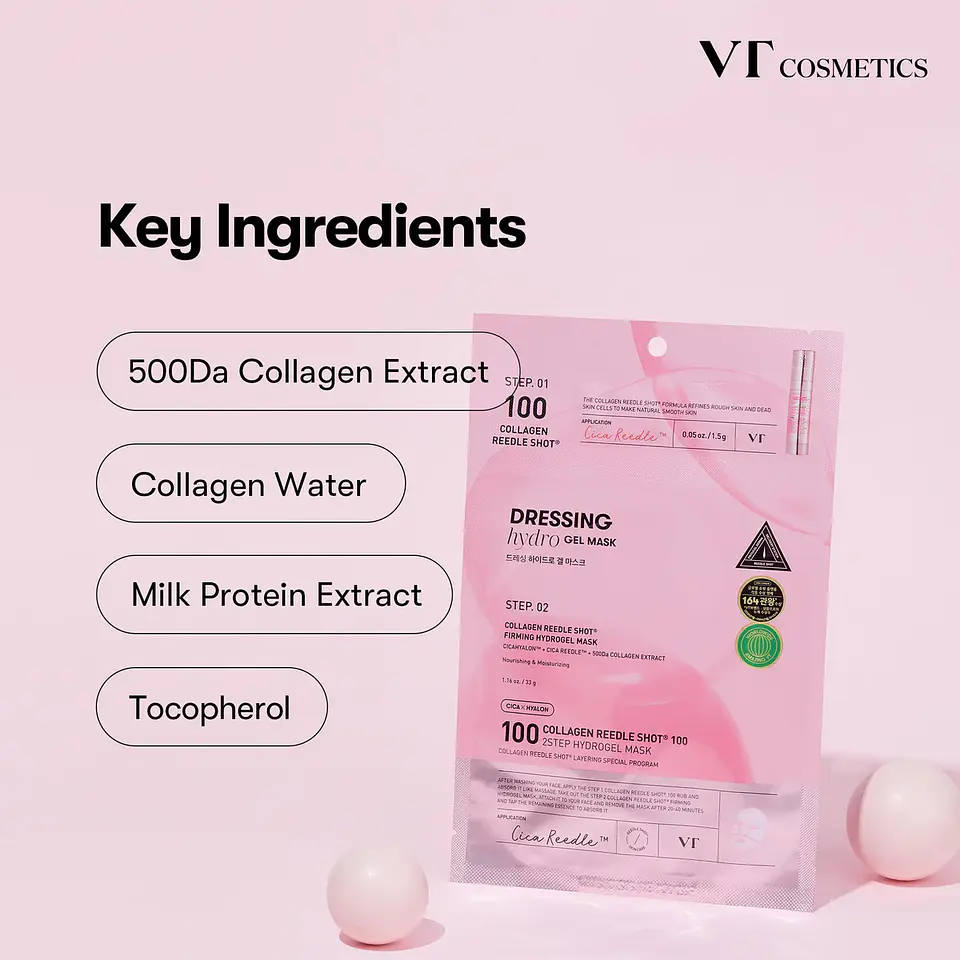 100 Collagen Reedle Shot 100 2Step Hydrogel Mask (VT Cosmetics) - Mascarilla hidratante con microagujas 4