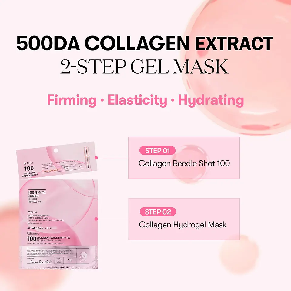 100 Collagen Reedle Shot 100 2Step Hydrogel Mask (VT Cosmetics) - Mascarilla hidratante con microagujas 6