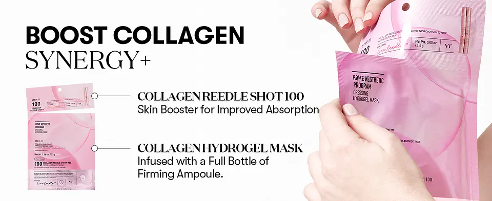 100 Collagen Reedle Shot 100 2Step Hydrogel Mask (VT Cosmetics) - Mascarilla hidratante con microagujas 12