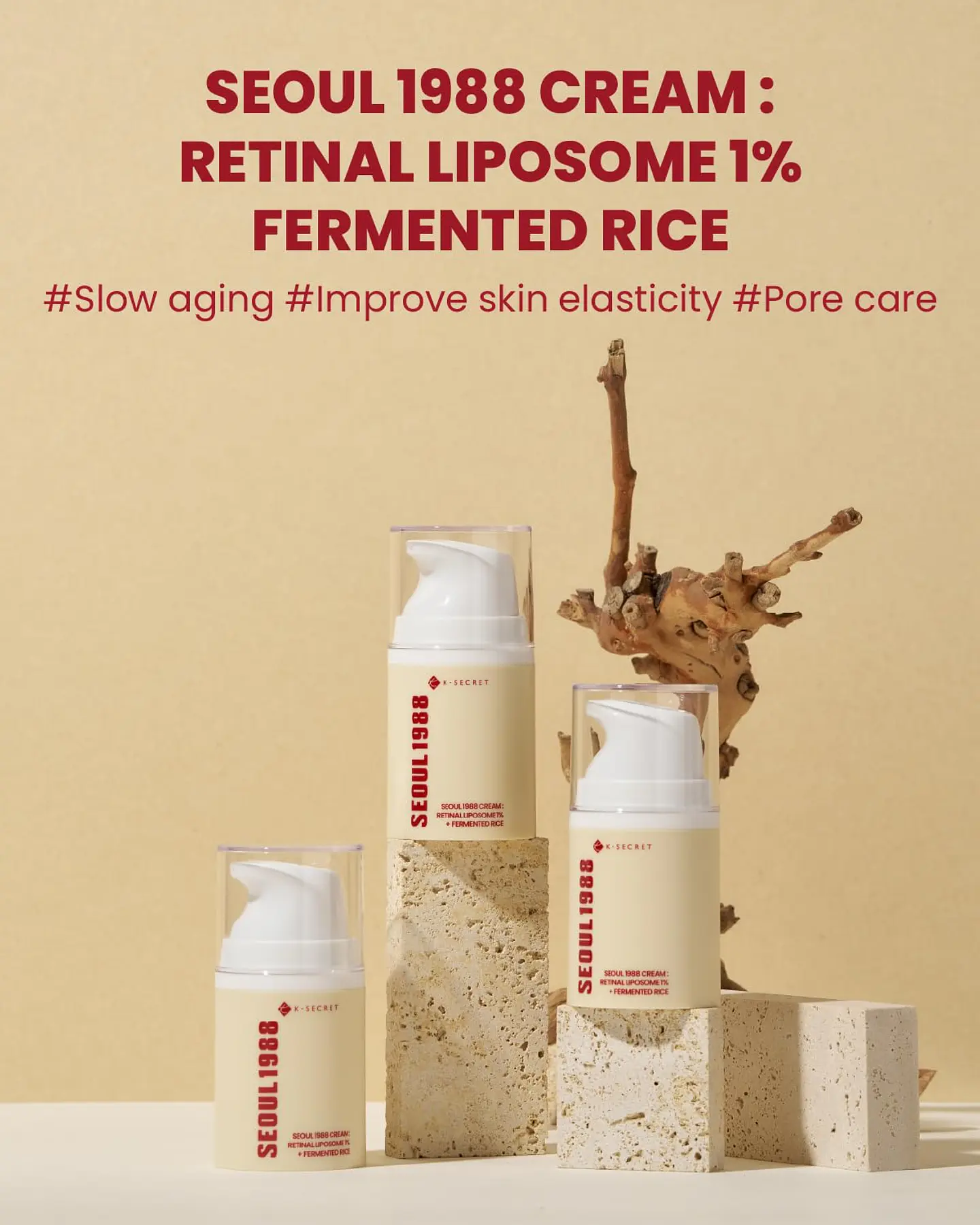 Seoul 1988 Cream : Retinal Liposome 1% + Fermented Rice  (K-Secret) - 50ml Crema antiedad y antimanchas con retinal y arroz 2