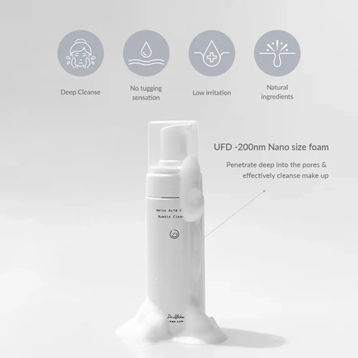 Amino Acid Gentle Bubble Cleanser (Dr Althea) - 140ml Limpiador en espuma suave con aminoácidos pieles sensibles 3