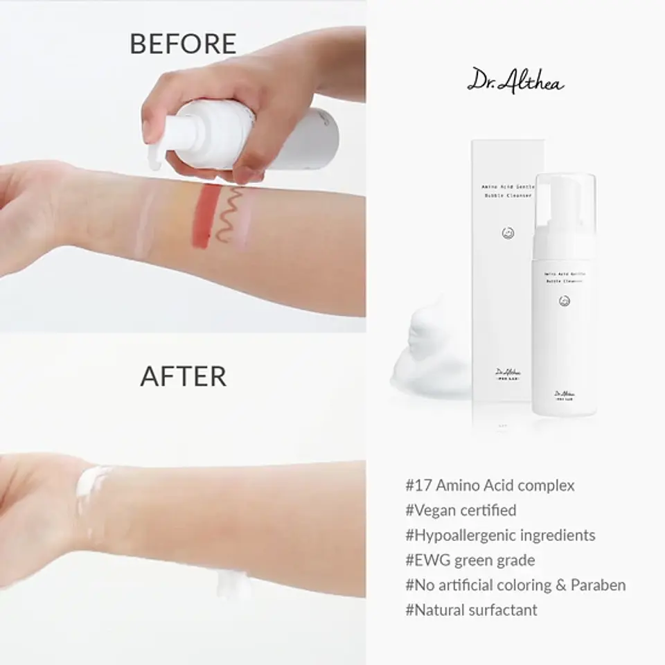 Amino Acid Gentle Bubble Cleanser (Dr Althea) - 140ml Limpiador en espuma suave con aminoácidos pieles sensibles 6