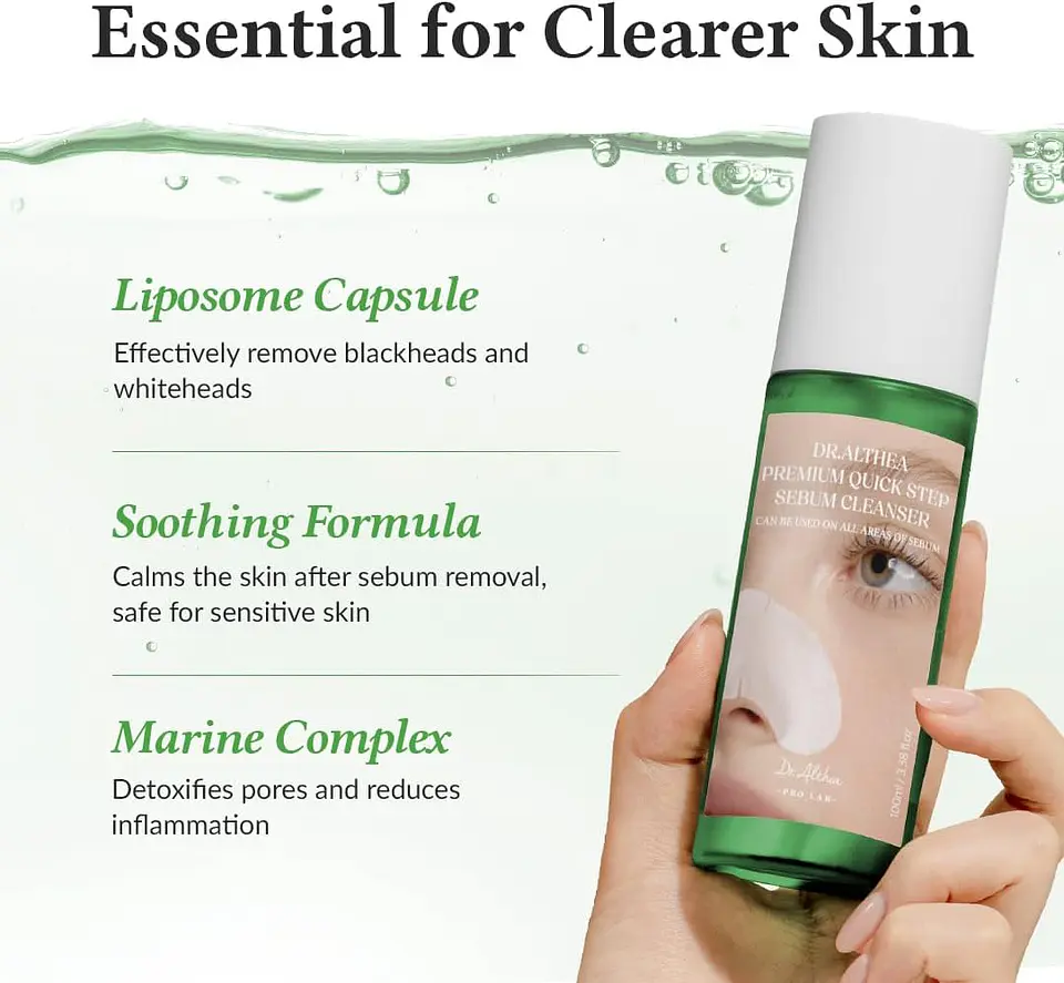 Premium Quick Step Sebum Cleanser (Dr Althea) - 100ml Limpiador focalizado anti grasitud y puntos negros 11
