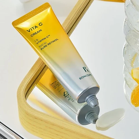 Vita C Cream (Boncept de Tonymoly) -50ml Crema iluminadora antiedad con vitamina C y retinol