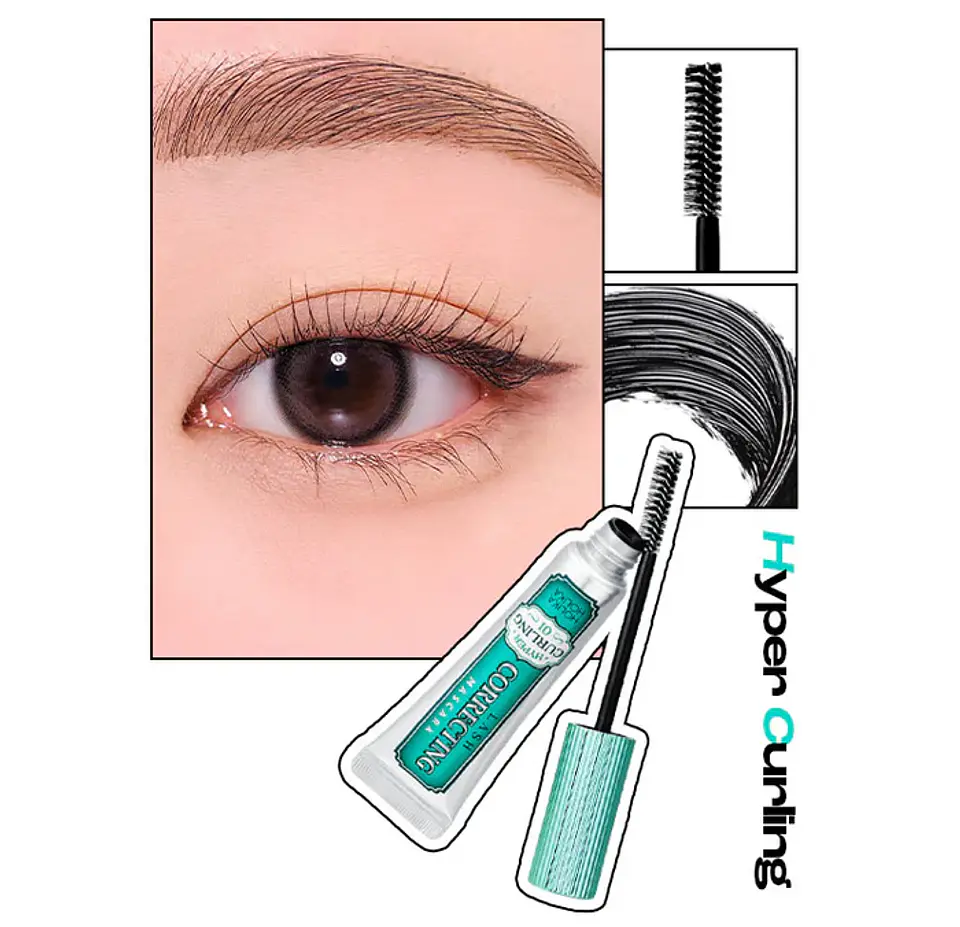 Lash Correcting Mascara Hyper Curling (Holika Holika)  -9ml  Máscara de pestañas rizadora 1