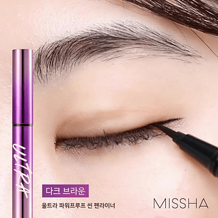 Ultra Powerproof Thin Pen Liner (Missha) - Delinador líquido negro alta duración