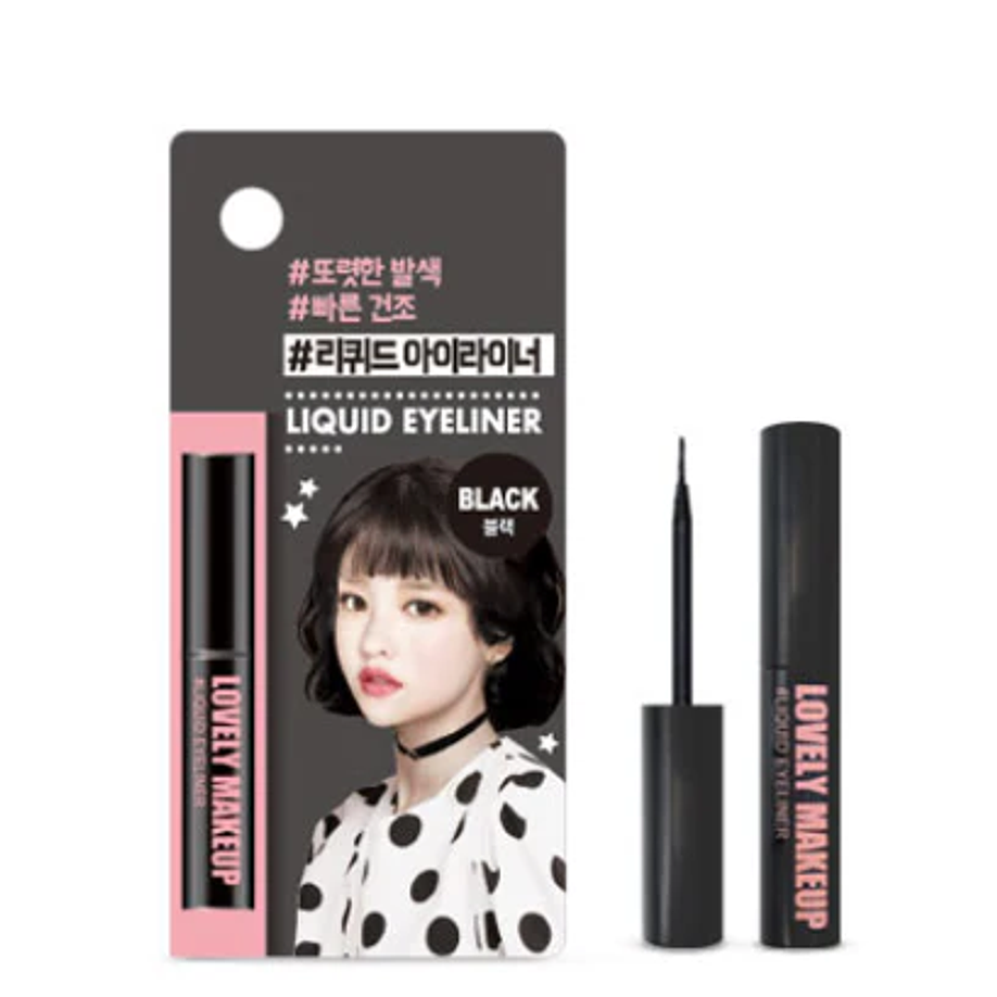 Lovely Makeup Liquid Eyeliner (Organic Farm) - Delineador líquido negro 1