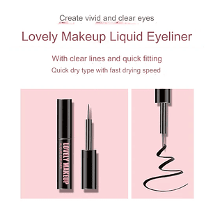 Lovely Makeup Liquid Eyeliner (Organic Farm) - Delineador líquido negro