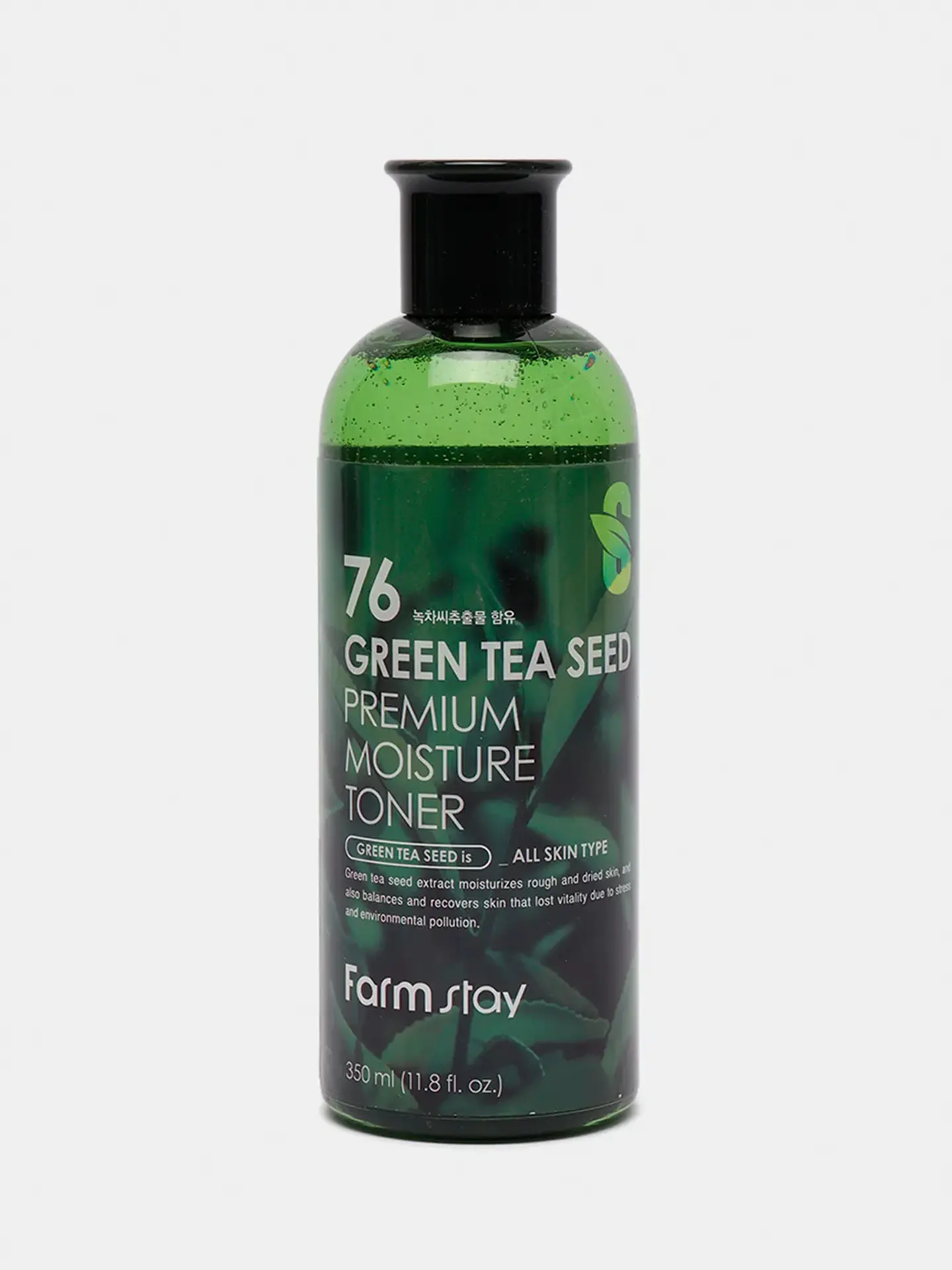 76 Green Tea Seed Premuim Moisture Toner (Farm Stay) - 300 ml Tónico de té verde, con centella asiática, manzanilla y aloe vera   8
