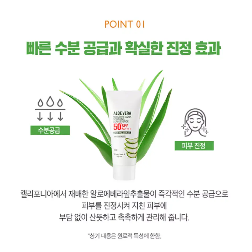 Aloe Vera Moisture Aqua Soothing Sun Essence SPF50+ PA++++ (Kwailnara) - 50ml  7