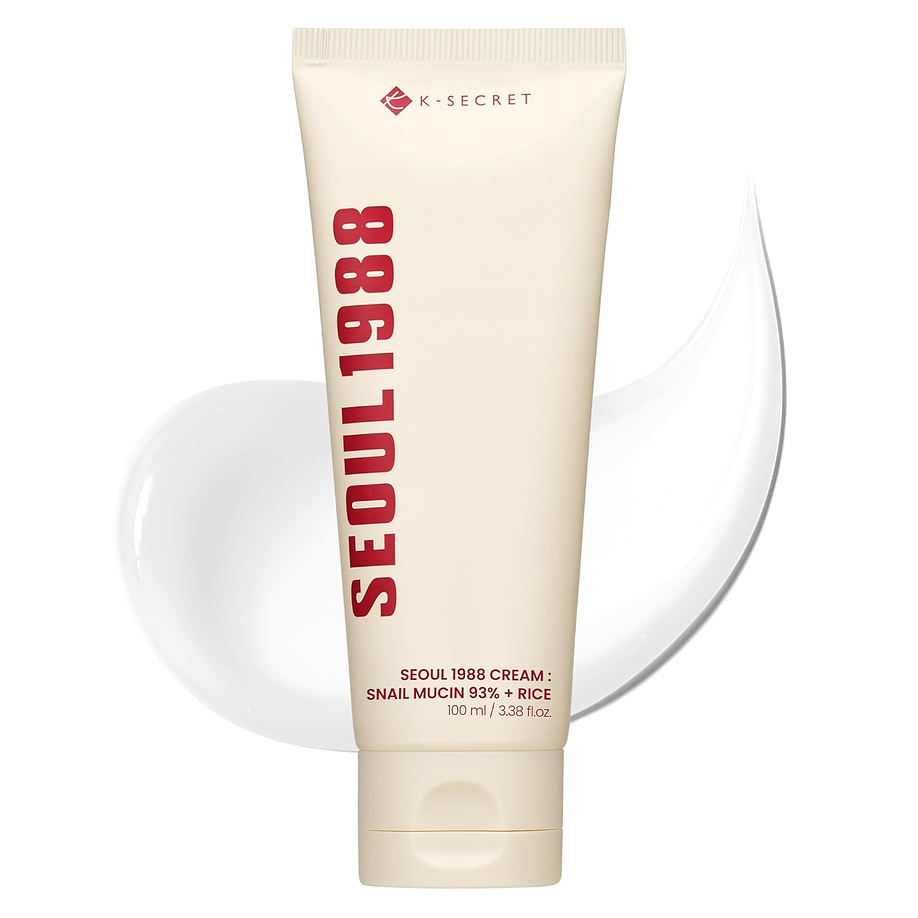 Seoul 1988 Cream: Snail Mucin 93% + Rice (K-Secret) - 100ml Crema regeneradora e iluminadora con baba de caracol y arroz 1