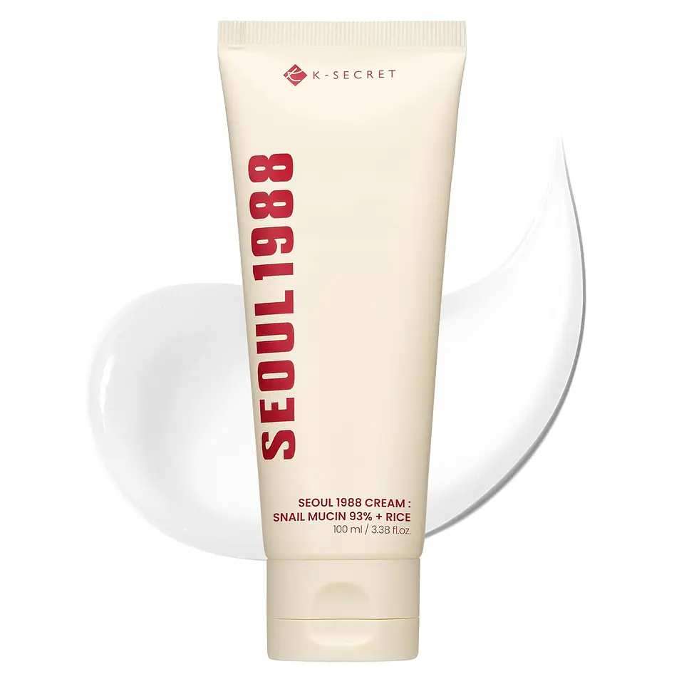 Seoul 1988 Cream: Snail Mucin 93% + Rice (K-Secret) - 100ml Crema regeneradora e iluminadora con baba de caracol y arroz 1