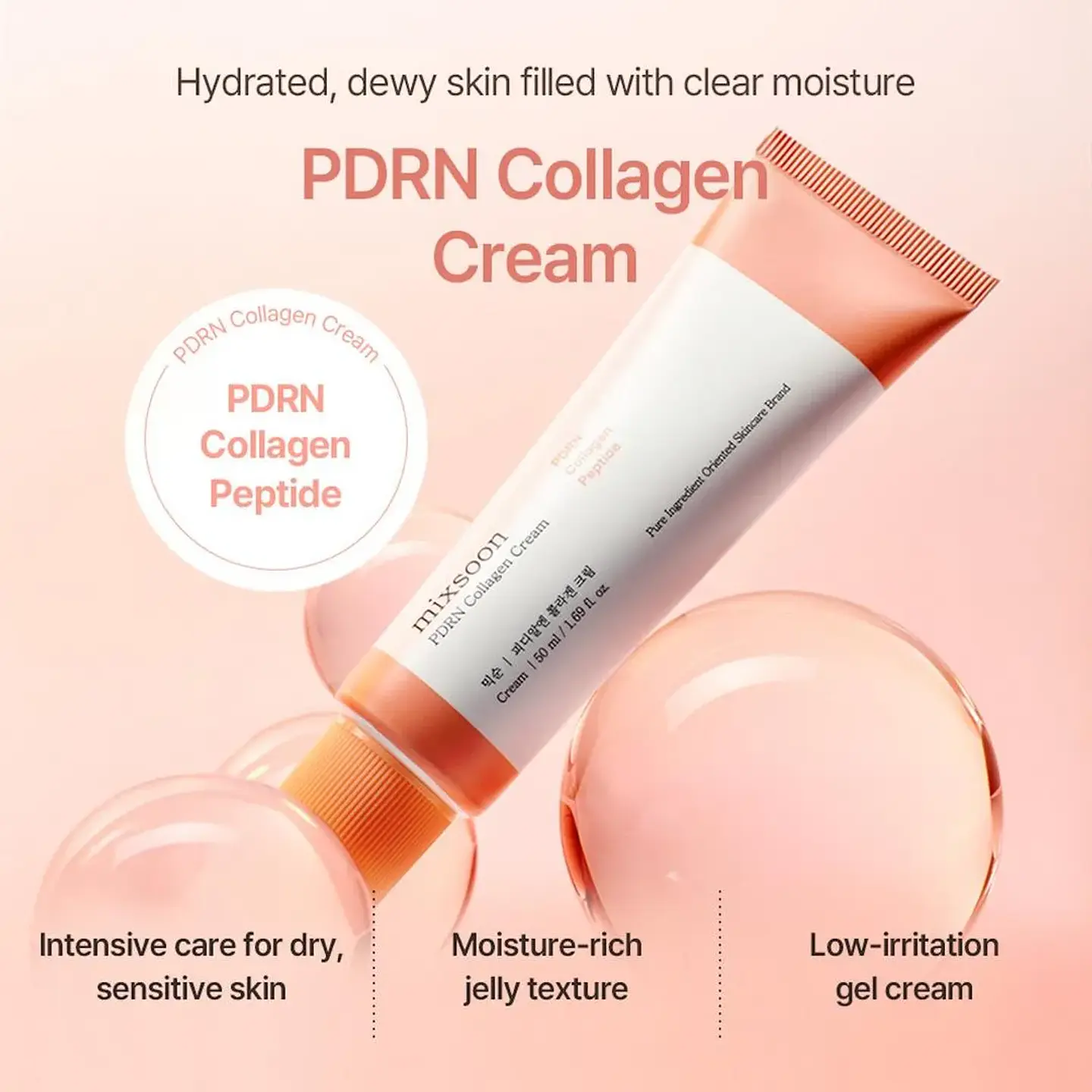 PDRN Collagen Cream (Mixsoon)  - 50ml Crema antiedad con PDRN y colágeno 6