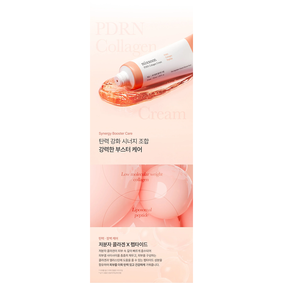 PDRN Collagen Cream (Mixsoon)  - 50ml Crema antiedad con PDRN y colágeno 13