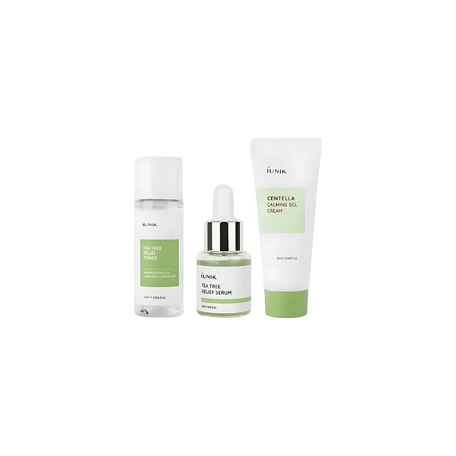 Centela Mini Set (IUNIK) .- Set calmante pieles grasas Tónico  25ml  + Serum 15ml  + Crema 15ml  5
